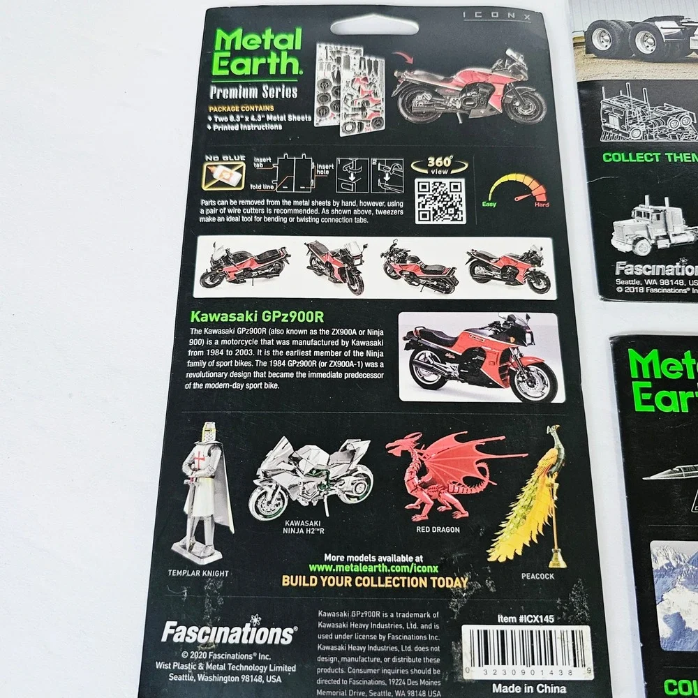 Metal‎ Earth 3D Steel Model Kit Lot of 3 Kawasaki Freightliner SR-71 Blackbird